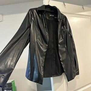 GREY LAB Black Faux Leather Jacket